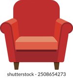 Illustration of a red armchair isolated on a white background
