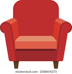 Illustration of a red armchair isolated on a white background