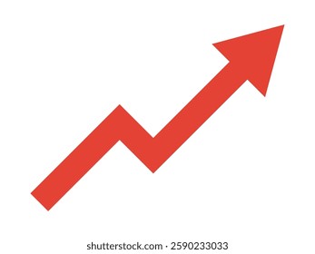 Illustration of a red arrow rising to the right