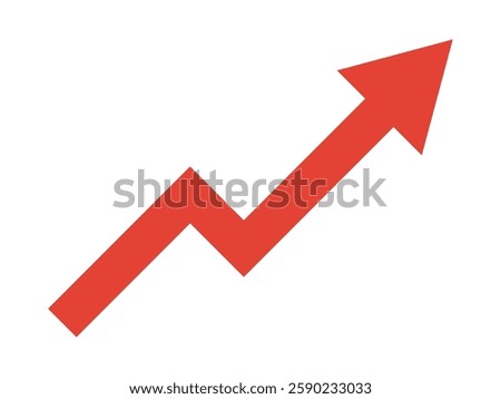 Illustration of a red arrow rising to the right