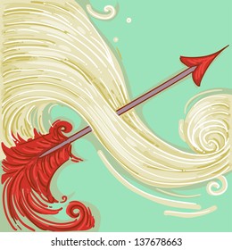 Illustration of Red Arrow for Sagittarius Design