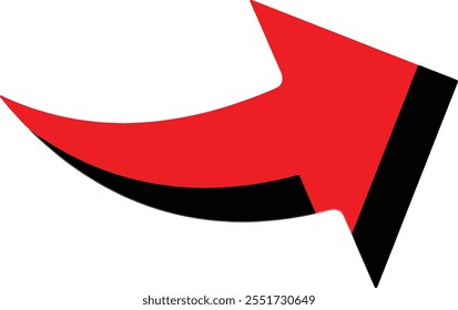 illustration of a red arrow with transparent background