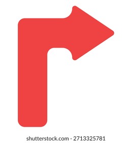 Ilustración de una flecha roja con un fondo blanco