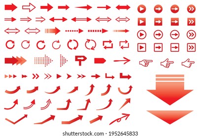 Illustration of red arrows of various designs