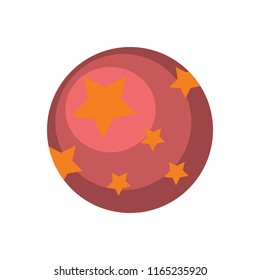 Illustration of a red ball with star pattern