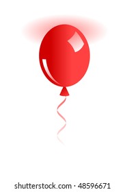 Illustration of  red ballon isolated on white