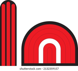 ilustración de un granero rojo con silo