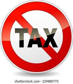 illustration of red and black circle sign for no tax