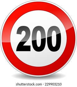 illustration of red and black speed limit sign