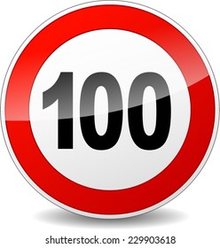 illustration of red and black speed limit sign