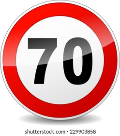 illustration of red and black speed limit sign