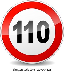 illustration of red and black speed limit sign
