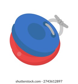 Illustration of red and blue castanets