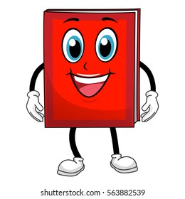 Illustration of Red Book Mascot Standing