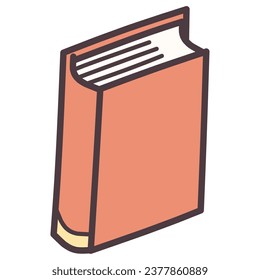 Illustration of a red book seen from a simple deformed angle