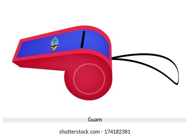 An Illustration of Red Border Around A Blue Field with The Coat of Arms of Sikkim Flag on A Whistle, The Sport Concept and Political Symbol. 