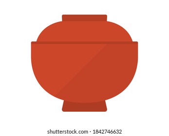 Illustration of a red bowl.
