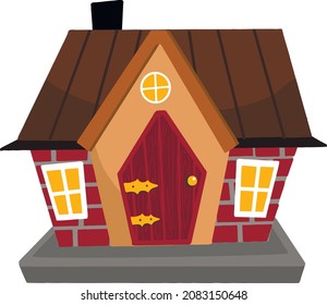 ilustración de una casa de ladrillo rojo. Ilustración del vector