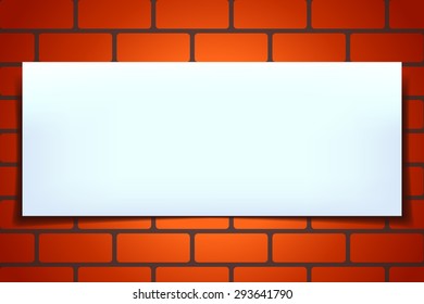 illustration of red brick wall with white banner on it