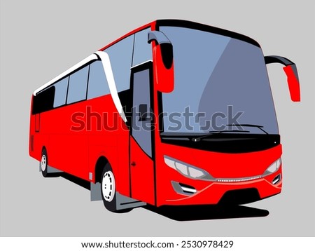 illustration of a red bus front view