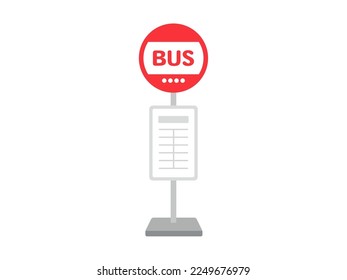 Illustration of a red bus stop.