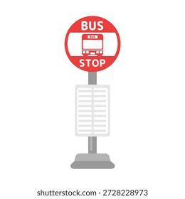 Ilustración de una parada de autobús roja
