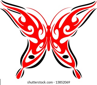 illustration of a red butterfly