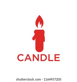 Illustration of red candle icon template vector