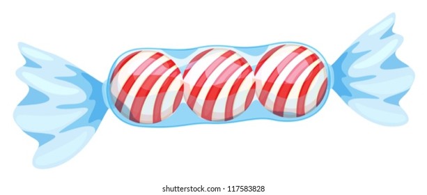 illustration of a red candy on a white background