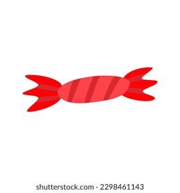 Ilustración de un caramelo rojo sobre un fondo blanco