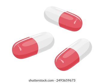 Illustration of red capsule medicine