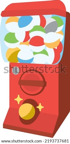 Illustration of red capsule toy machine flat design