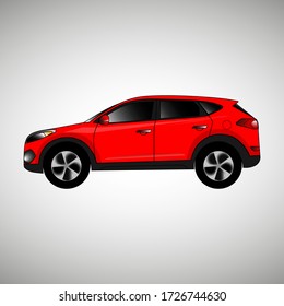 Illustration red car, comfortable transport