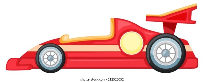 illustration of red car on a white background