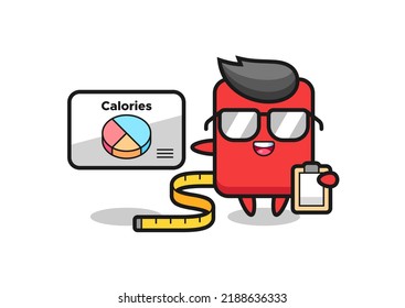 Illustration of red card mascot as a dietitian , cute style design for t shirt, sticker, logo element