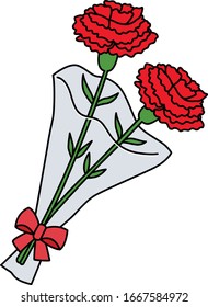 Illustration red Carnation use for Mother's Day.