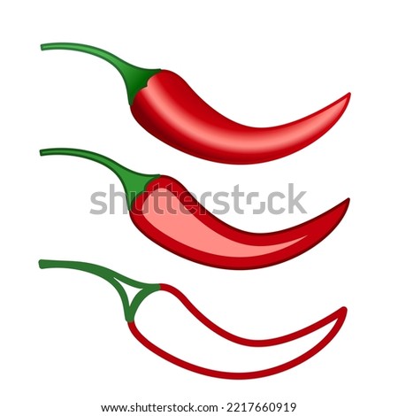 Illustration of a red chili pepper set