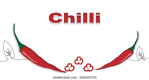 ilustración de chile rojo aislado en fondo blanco
