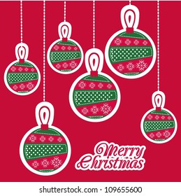 illustration of red Christmas balls, vector illustration