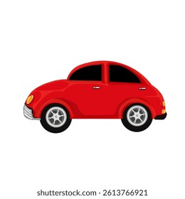 illustration of a red classic car without background