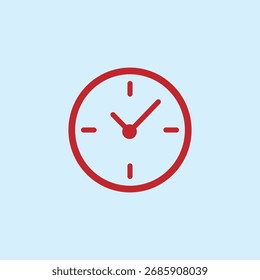Illustration of a red clock with hands showing the time, a symbol of punctuality, time management, and discipline in a modern minimalist style. - Powered by Shutterstock - Get 15% off with code: PIKWIZARD15