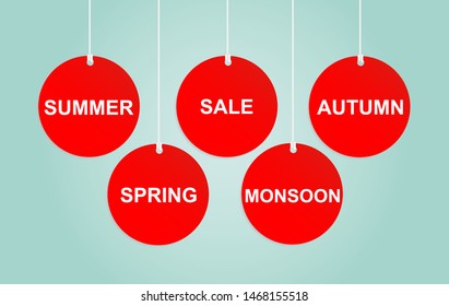 illustration of red color paper sale label with shadow