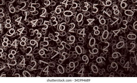 illustration of red color tone background with numbers