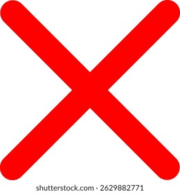 An illustration of a red cross mark.
