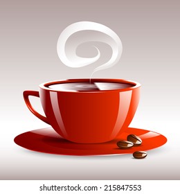 illustration of a red cup of hot coffee grain pairs