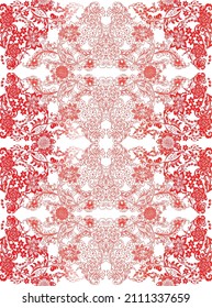 Illustration auf rotem Hintergrund