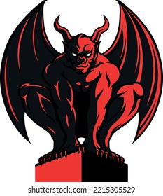 Illustration of Red Demon Gargoyle 