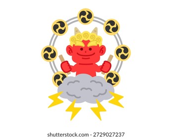 Illustration of red demon thunder icon