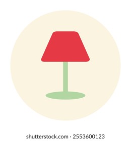 illustration of red desk lamp