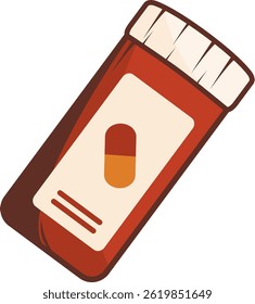 Ilustração de Frasco de Insulina Diabética Vermelha